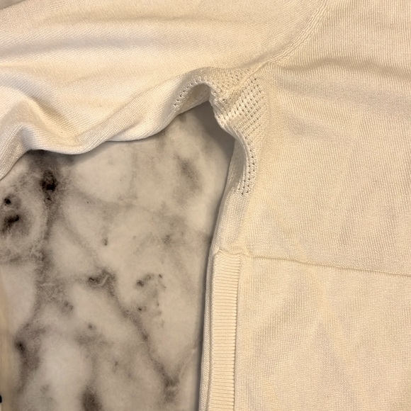 Athleta Lightweight Wool Blend Cardigan Sweater Womens Small White V Neck Knit - Picture 4 of 7